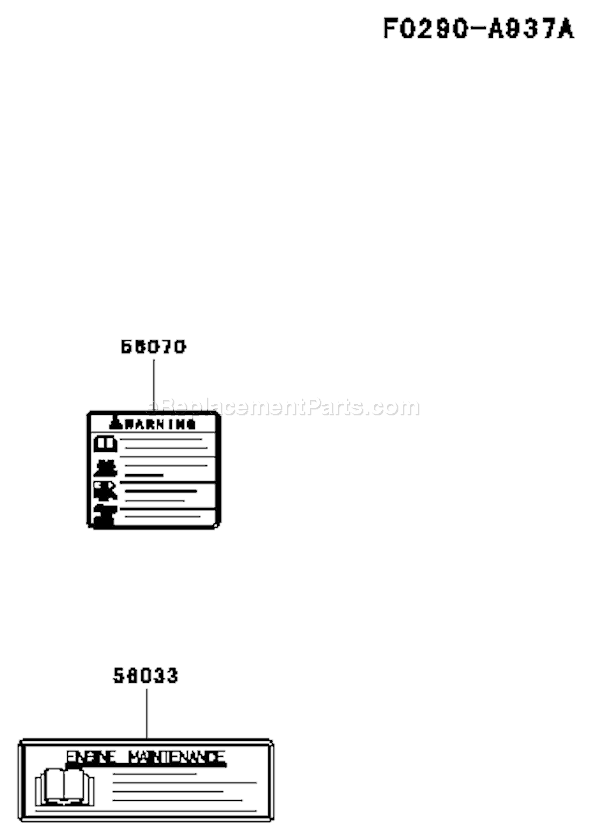 Kawasaki FH500V-AS36 4 Stroke Engine Page H Diagram