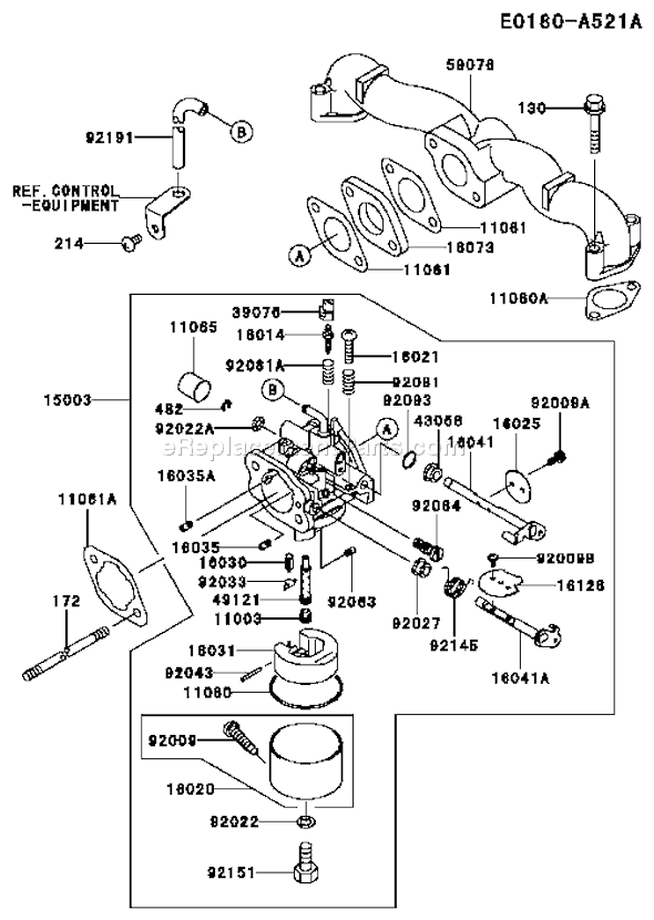 Kawasaki FH500V-AS38 4 Stroke Engine Page B Diagram