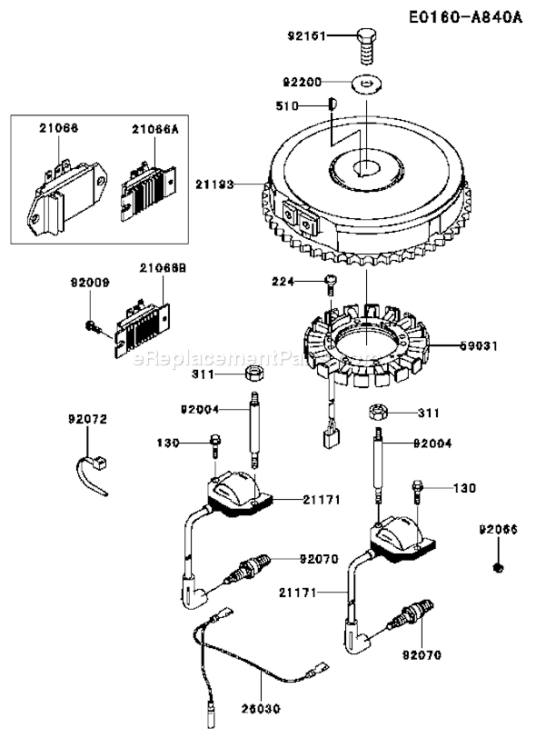 Kawasaki FH500V-AS38 4 Stroke Engine Page F Diagram