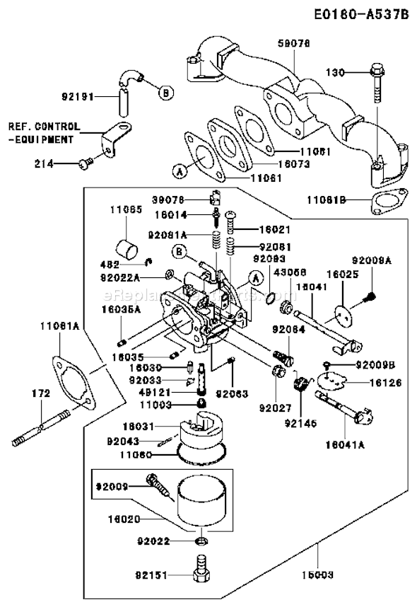 Kawasaki FH500V-AS42 4 Stroke Engine Page B Diagram