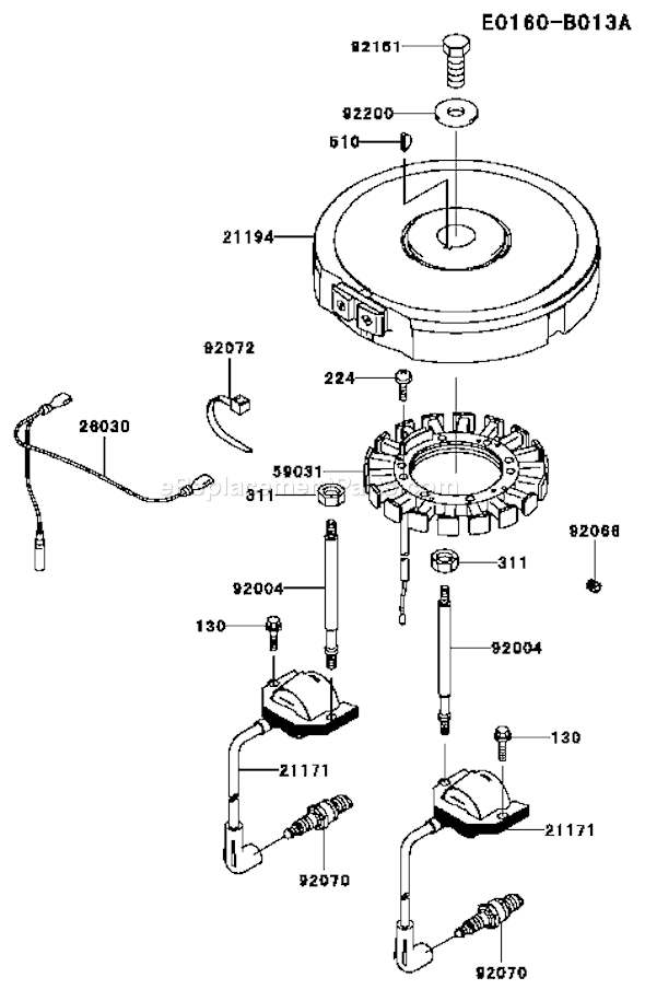 Kawasaki FH500V-BS02 4 Stroke Engine Page F Diagram