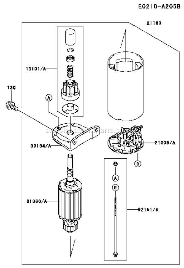 Kawasaki FH500V-BS10 4 Stroke Engine Page K Diagram