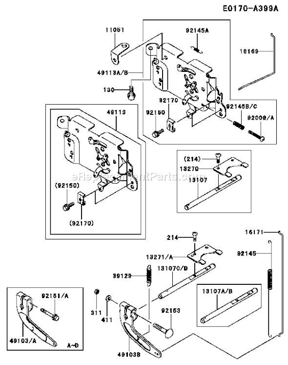 Kawasaki FH500V-BS10 4 Stroke Engine Page C Diagram