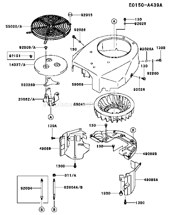 Kawasaki FH500V-BS10 4 Stroke Engine Page D Diagram