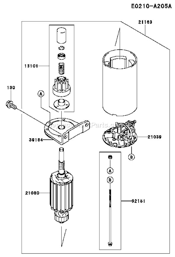 Kawasaki FH500V-BS36 4 Stroke Engine Page K Diagram