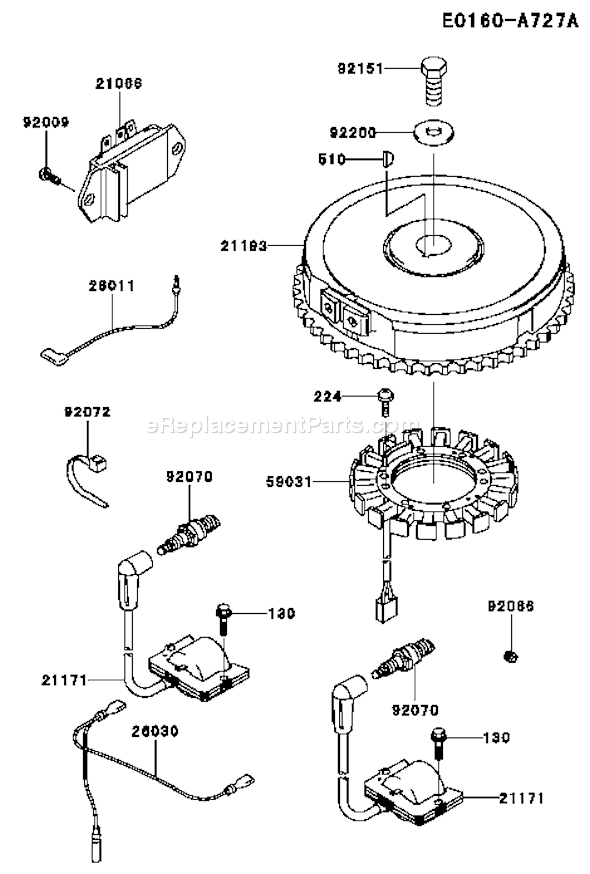 Kawasaki FH531V-AS01 4 Stroke Engine Page F Diagram