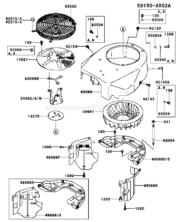 Kawasaki FH531V-AS07 4 Stroke Engine Page D Diagram