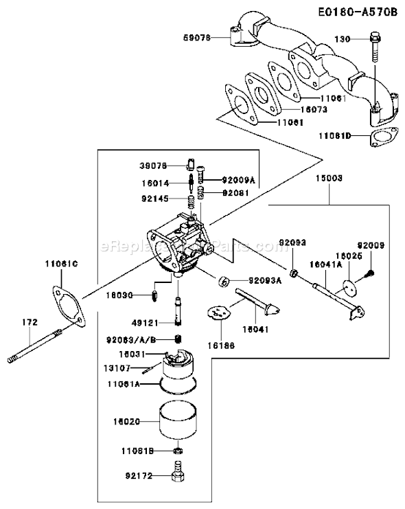 Kawasaki FH541V-AS05 4 Stroke Engine Page B Diagram