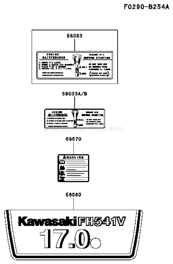 Kawasaki FH541V-AS05 4 Stroke Engine Page H Diagram