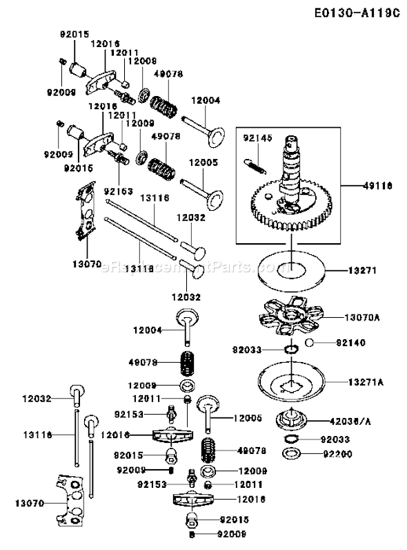 Kawasaki FH541V-AS25 4 Stroke Engine Page K Diagram