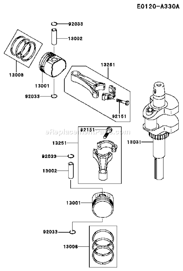 Kawasaki FH541V-AS45 4 Stroke Engine Page J Diagram