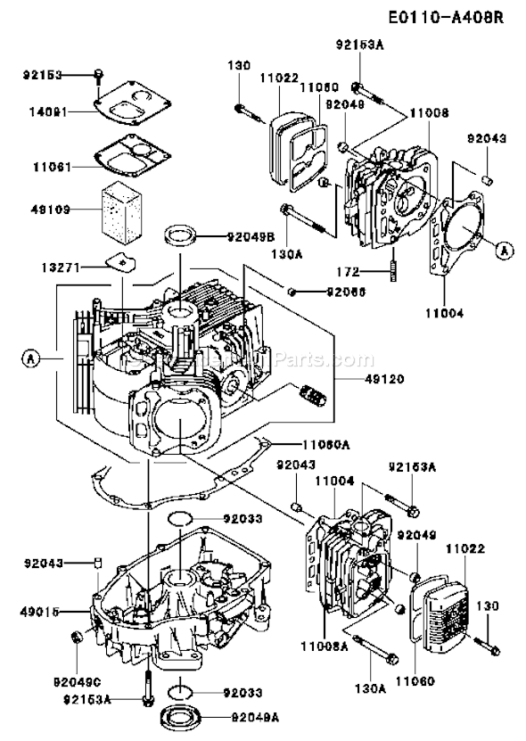 Kawasaki FH541V-AS45 4 Stroke Engine Page E Diagram