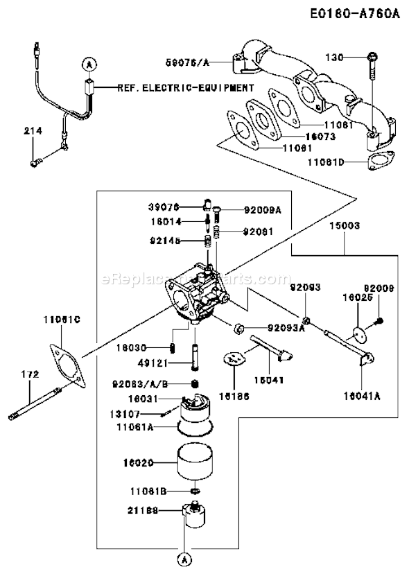 Kawasaki FH541V-AS53 4 Stroke Engine Page B Diagram