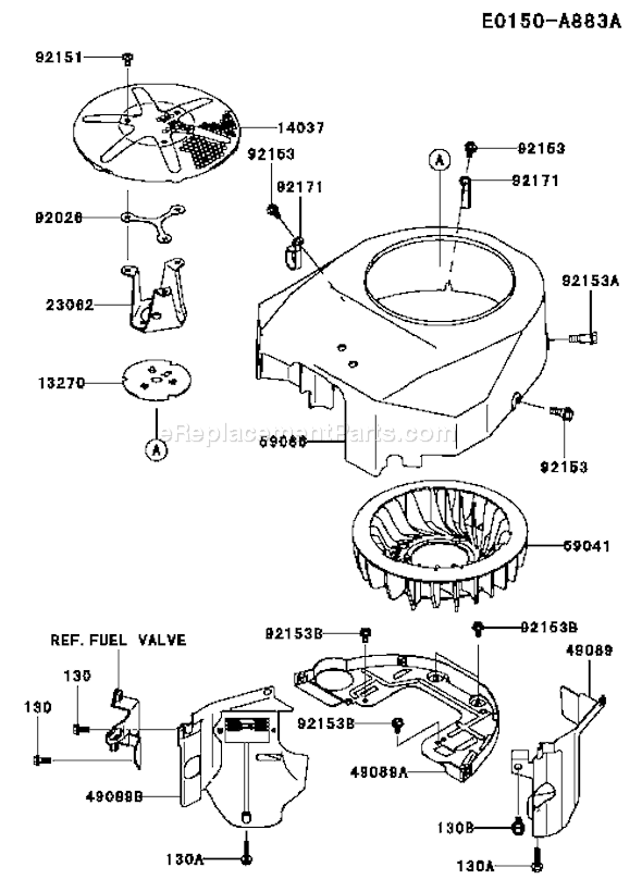 Kawasaki FH541V-AS53 4 Stroke Engine Page D Diagram