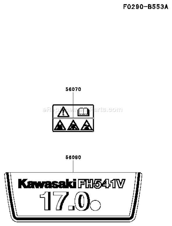 Kawasaki FH541V-AS53 4 Stroke Engine Page H Diagram