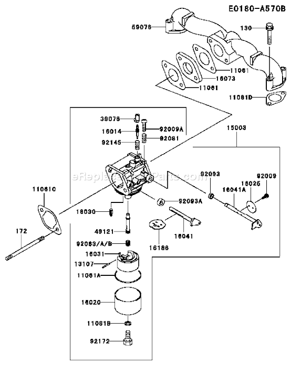 Kawasaki FH541V-BS38 4 Stroke Engine Page B Diagram