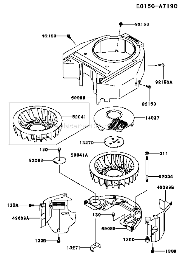 Kawasaki FH541V-BS38 4 Stroke Engine Page D Diagram