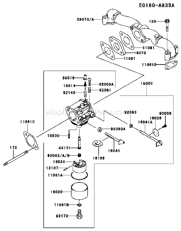 Kawasaki FH541V-CS05 4 Stroke Engine Page B Diagram
