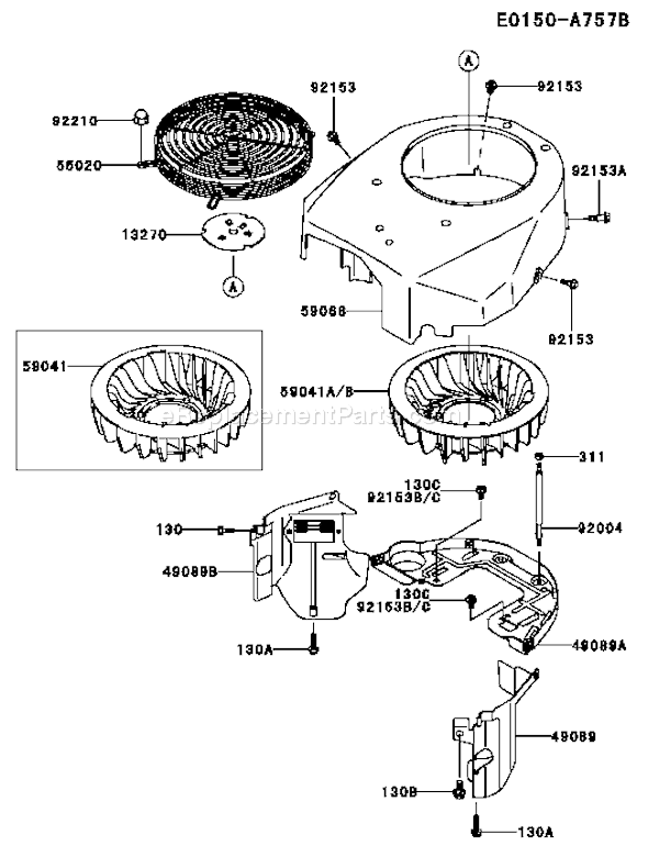 Kawasaki FH541V-CS05 4 Stroke Engine Page D Diagram