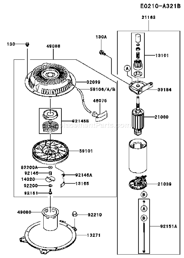 Kawasaki FH541V-CS27 4 Stroke Engine Page K Diagram