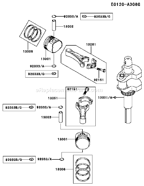 Kawasaki FH541V-CS50 4 Stroke Engine Page J Diagram