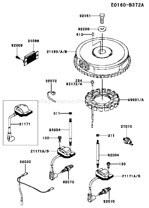 Kawasaki FH541V-DS05 4 Stroke Engine Page F Diagram