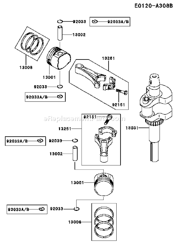 Kawasaki FH580V-AS20 4 Stroke Engine Page J Diagram