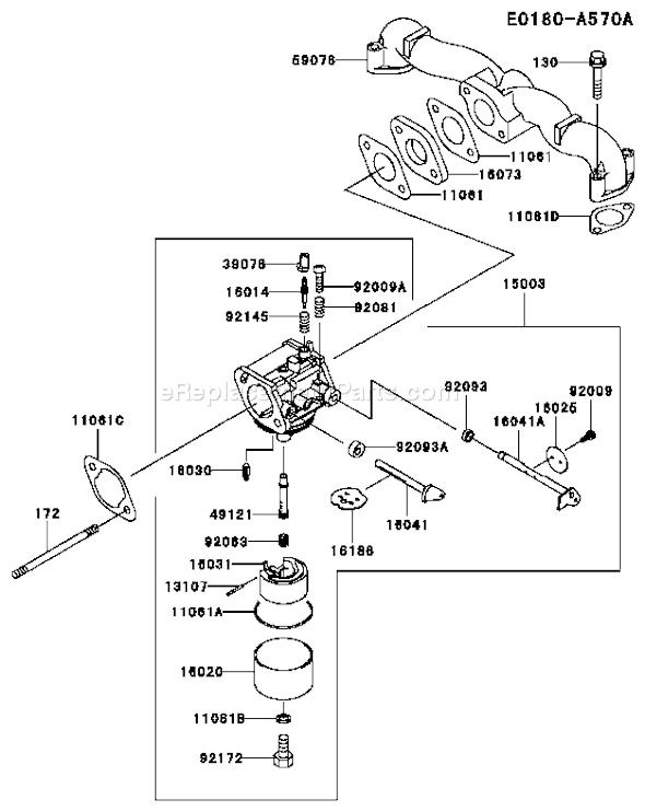Kawasaki FH580V-AS21 4 Stroke Engine Page B Diagram