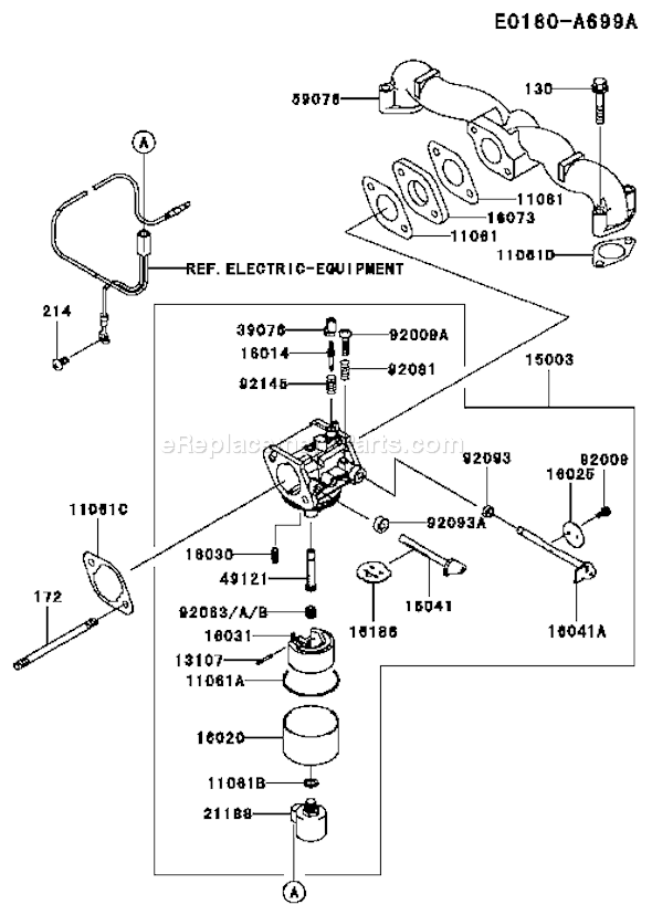 Kawasaki FH580V-AS51 4 Stroke Engine Page B Diagram
