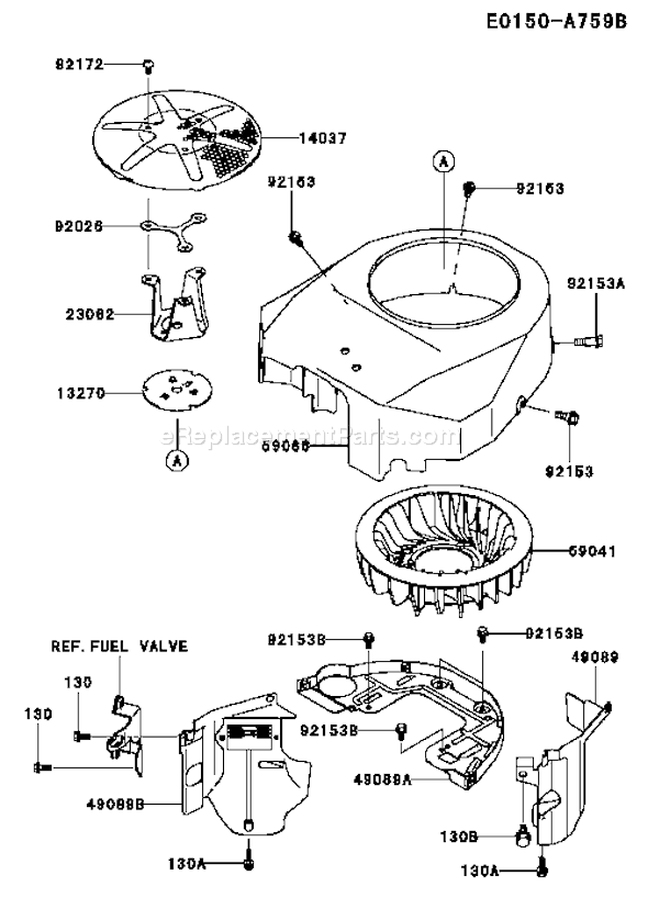 Kawasaki FH580V-AS51 4 Stroke Engine Page D Diagram