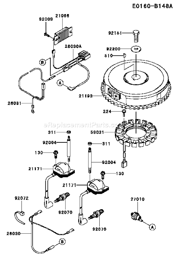 Kawasaki FH580V-BS17 4 Stroke Engine Page F Diagram