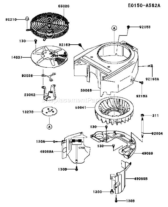 Kawasaki FH580V-BS30 4 Stroke Engine Page D Diagram