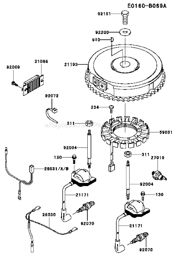 Kawasaki FH580V-BS30 4 Stroke Engine Page F Diagram