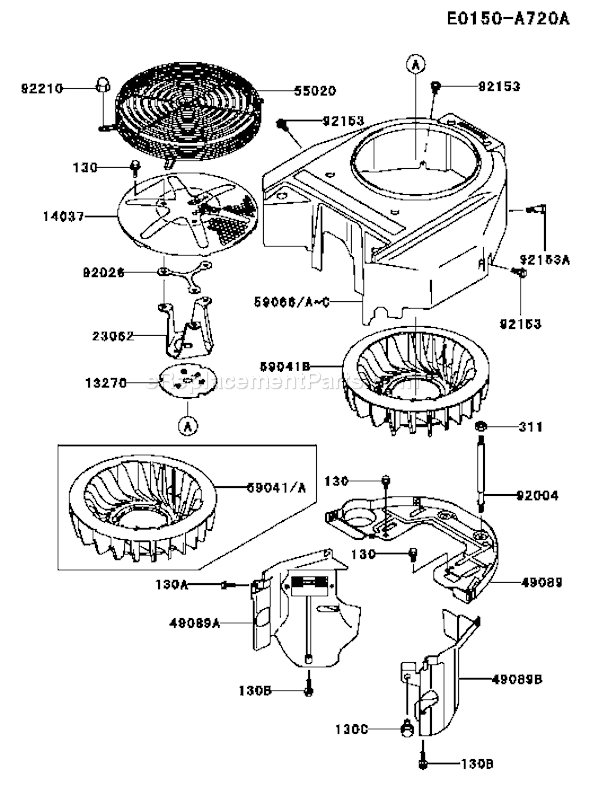 Kawasaki FH580V-CS20 4 Stroke Engine Page D Diagram