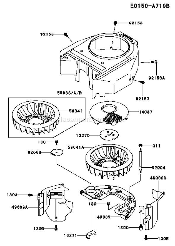 Kawasaki FH580V-CS21 4 Stroke Engine Page D Diagram