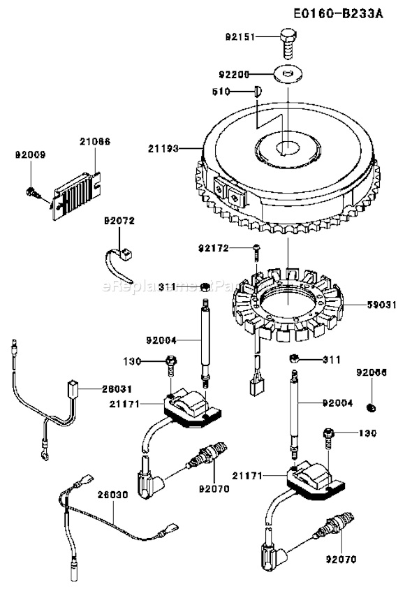 Kawasaki FH580V-DS20 4 Stroke Engine Page F Diagram