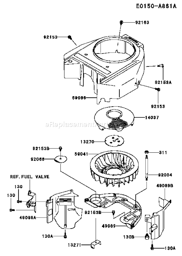 Kawasaki FH580V-DS21 4 Stroke Engine Page D Diagram