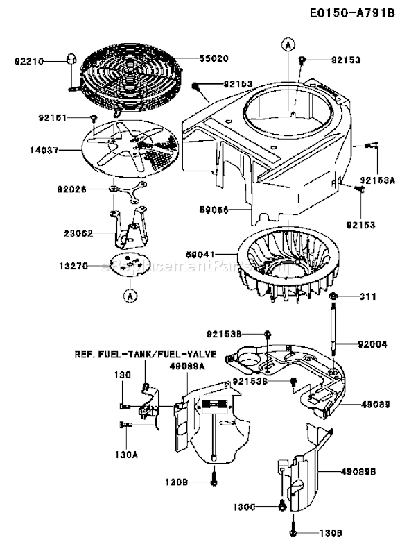Kawasaki FH580V-DS29 4 Stroke Engine Page D Diagram
