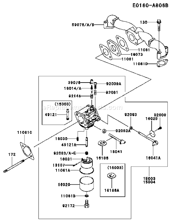Kawasaki FH580V-ES21 4 Stroke Engine Page B Diagram
