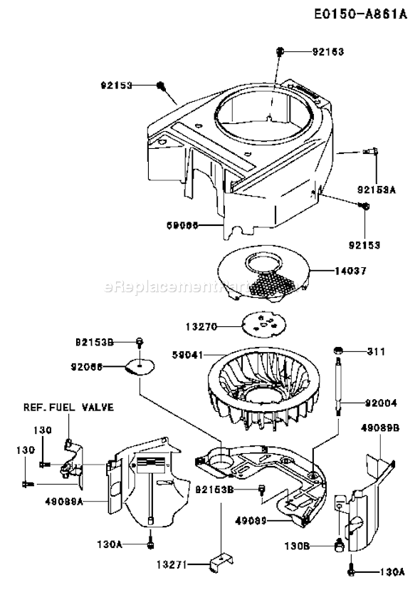 Kawasaki FH580V-ES21 4 Stroke Engine Page D Diagram