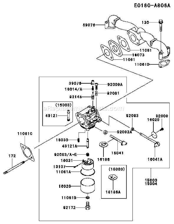 Kawasaki FH580V-ES22 4 Stroke Engine Page B Diagram