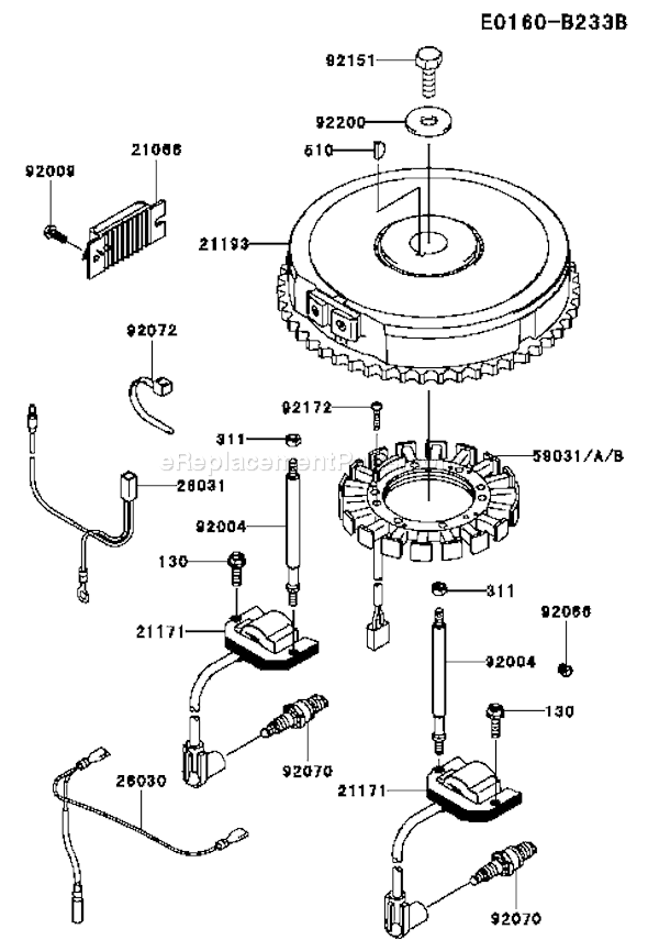 Kawasaki FH580V-ES24 4 Stroke Engine Page F Diagram