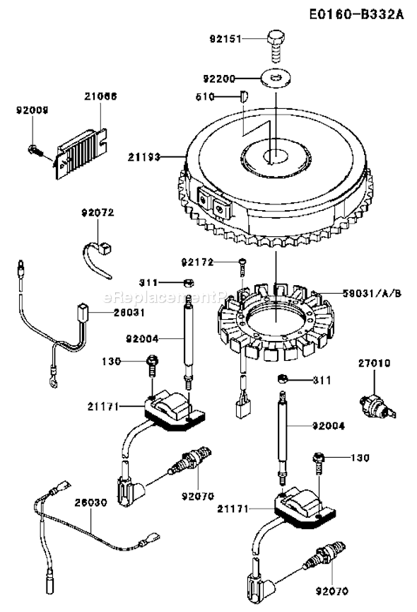 Kawasaki FH580V-ES29 4 Stroke Engine Page F Diagram