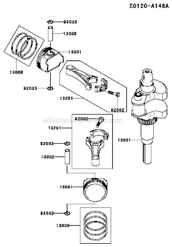 Kawasaki FH601V-AS07 4 Stroke Engine Page J Diagram