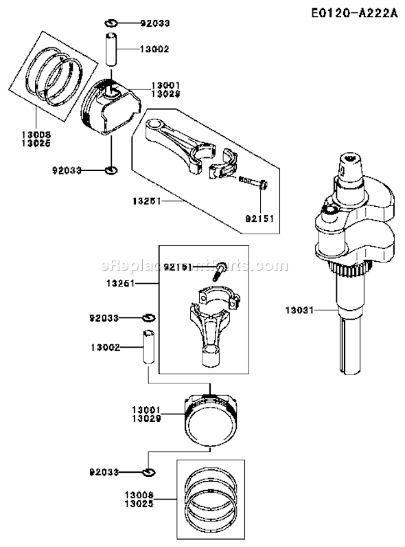 Kawasaki FH601V-AS22 4 Stroke Engine Page J Diagram