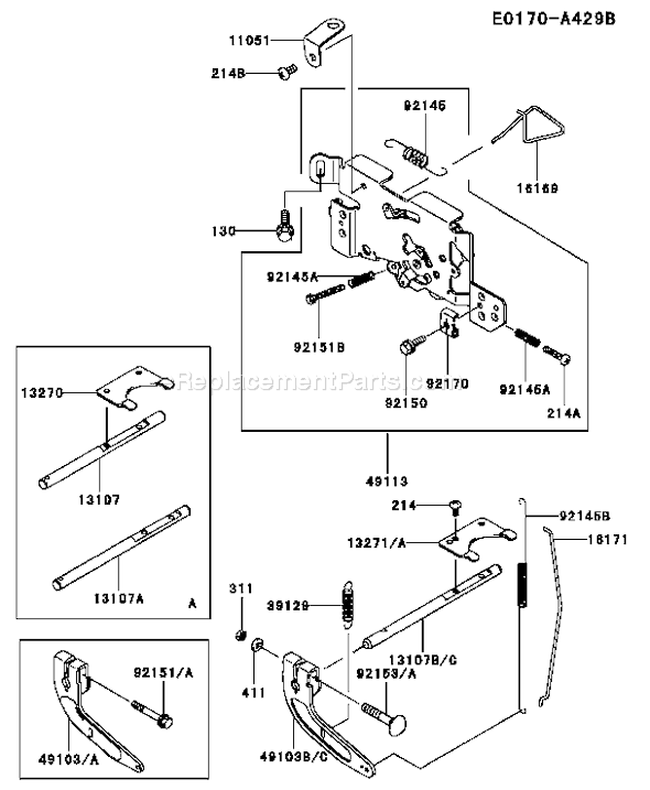 Kawasaki FH601V-BS08 4 Stroke Engine Page C Diagram