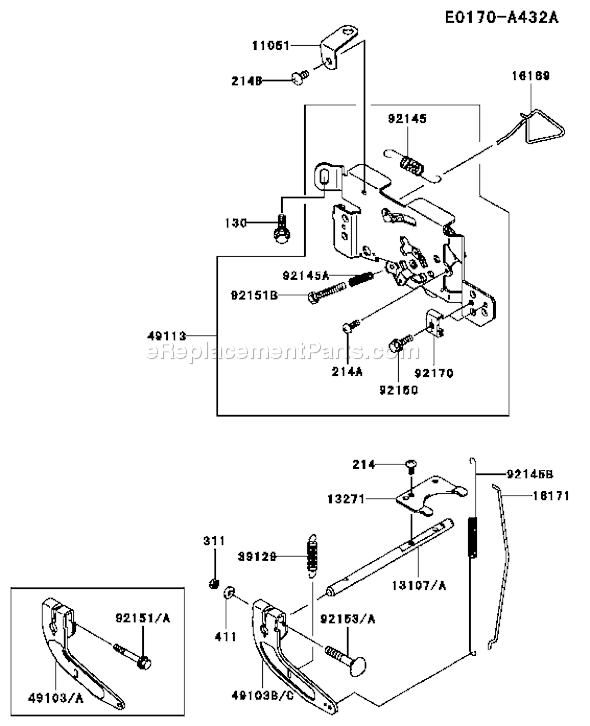 Kawasaki FH601V-BS13 4 Stroke Engine Page C Diagram