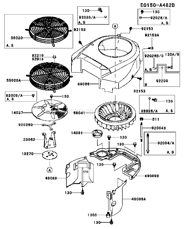 Kawasaki FH601V-CS09 4 Stroke Engine Page D Diagram