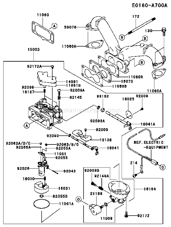 Kawasaki FH601V-ES19 4 Stroke Engine Page B Diagram