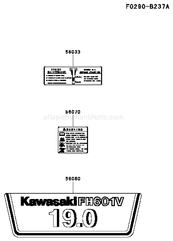 Kawasaki FH601V-ES19 4 Stroke Engine Page H Diagram